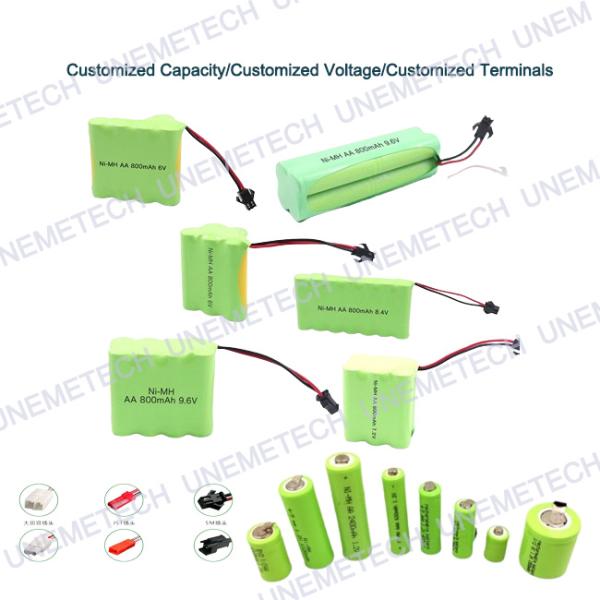 UNEMETECH AA 800mAh Rechargeable Battery 1.2V Ni-MH Battery AA800 for Electric Toothbrush