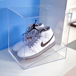 China Plexiglass Clear Acrylic Shoe Display Box Storage Stackable Sports Shoe Box Case wholesale