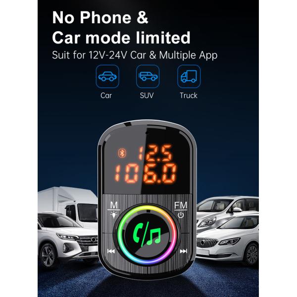 Car Air Vent Mount Bluetooth FM Transmitter PD QC USB Charger