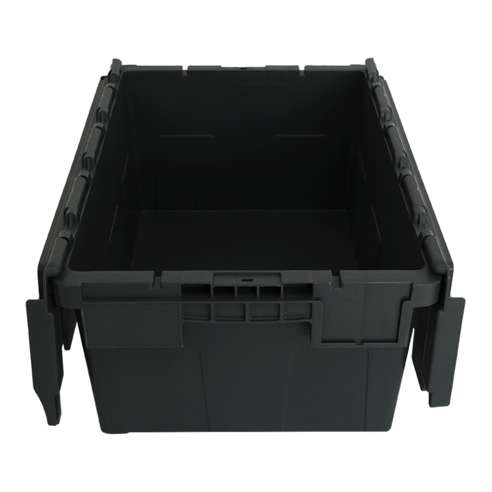 Clear Waterproof Logistic Storage Plastic Storage Box with Hinged Lid and