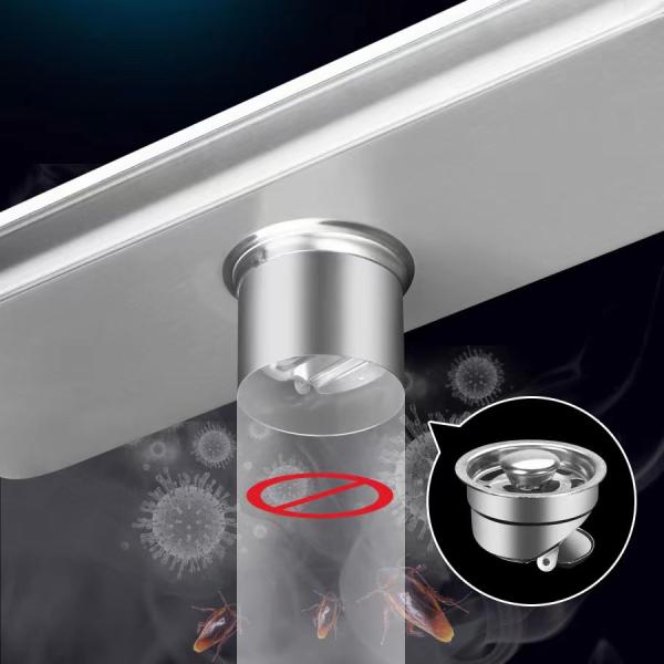 Brush Polishing Floor Drain SS 304 Linear Rectangular Shape For Bathrooms
