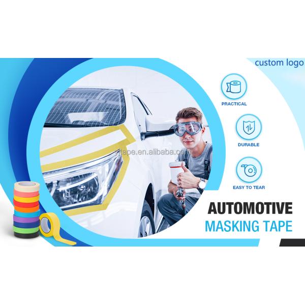 Automotive Body Shop Crepe Painters Masking Tape With 120 Degree Temperature Resistance
