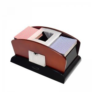 China Casino Automatic Shuffling Machine 2 Decks Wooden Card Shuffler Plug on sale