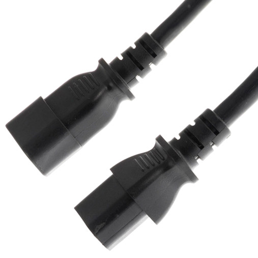 C13 To C14 10a 250v Power Cord 18 Awg C14 Mates With A C13 Outlet