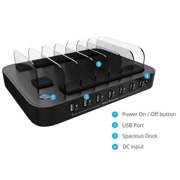 New 7 port USB charging station multi function charger adapter for iphone android smartphone tablet xiaomi huawei iphone