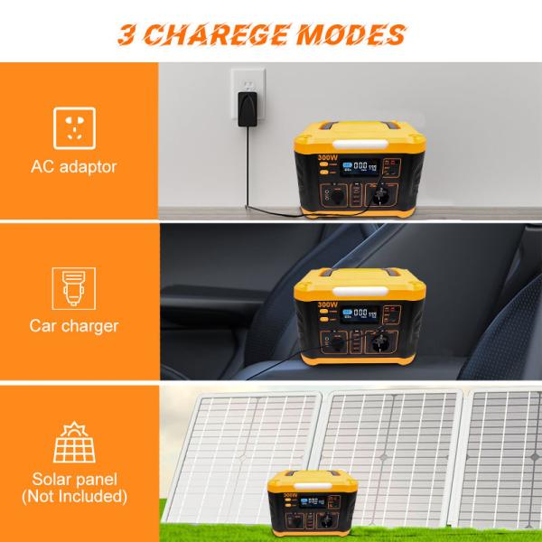 Portable 300W Backup Battery Bank Solar Power Station Mini Powerstations