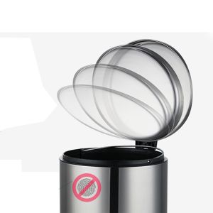 Smudge Proof 7.93 Gallon Round Trash Can With Lid