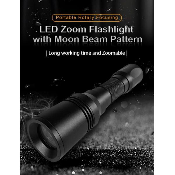 IP67 Waterproof Rechargeable LED Flashlight With 18650 Li Ion Battery OEM