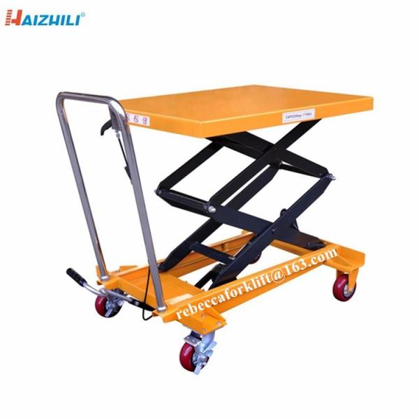 150kg Hydraulic Manual Lift Table / Manual Scissor Lift Platform For Super Market