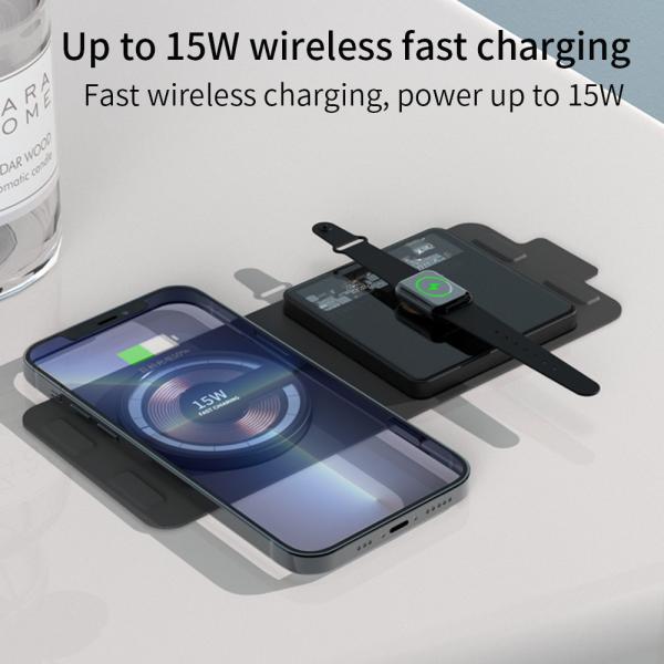 Watch Phone Pad 2 In 1 Wireless PD Chargers Foldable 20W With OTP Protection