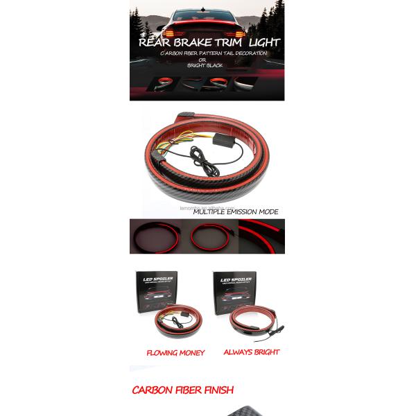 5W 12V Car Flexible Led Tail Light Carbon Fiber For Airman