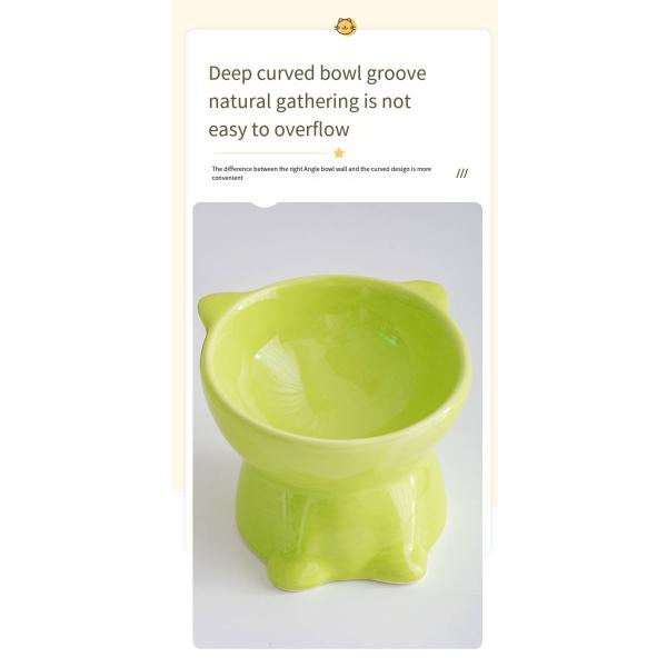 Pet Neck Guard Ceramic Elevated Cat Bowl Foot Diagonal Dog Bowl To Prevent Spilling Water And Food Bowl