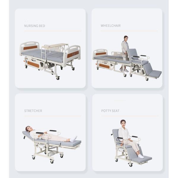Multi-functional Manual Nursing Bed Wheelchair Bed for hospital patient Adjustable patient hospital bed