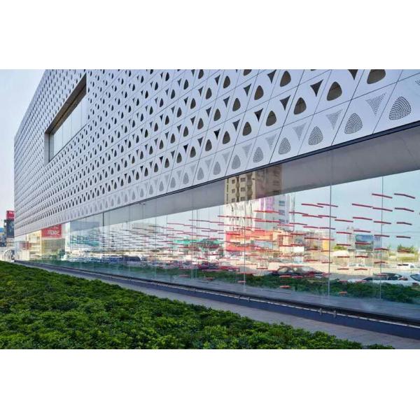 3MM Building Facade Perforated PVDF Solid Aluminum Veneer Panel Sheet For Curtain Wall