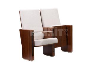 China Polyester Fabric Folding Auditorium Chairs With Writing Tablet on sale