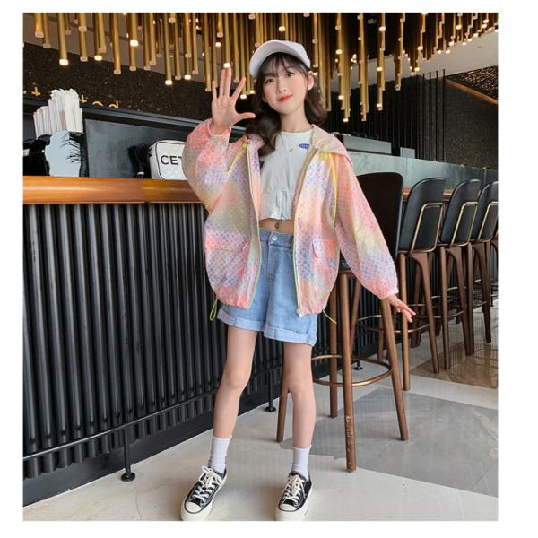 Children Sun Protective Clothing Light Breathable Hooded For Girls