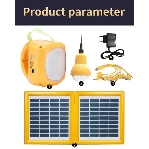 Solar lighting system side view showing portable design
