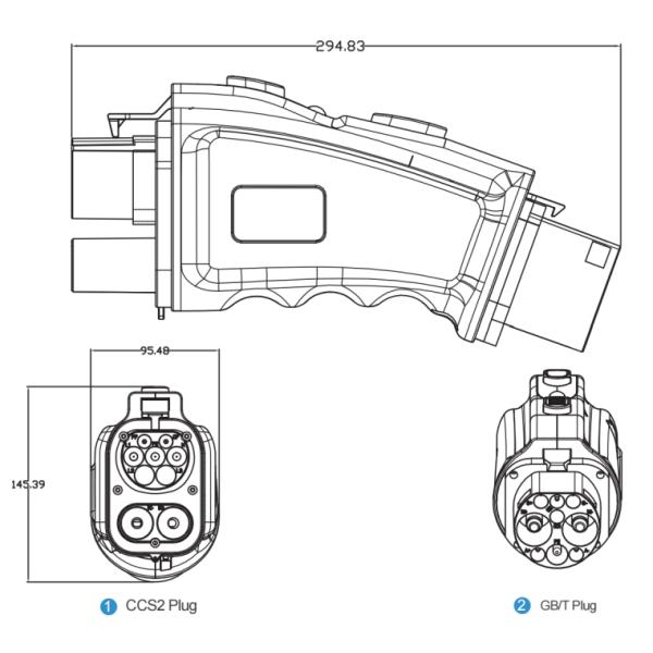 EV Charger Adapter Accessories CCS2 To GBT 250A COMBO 2 For EV Station and DC Charging
