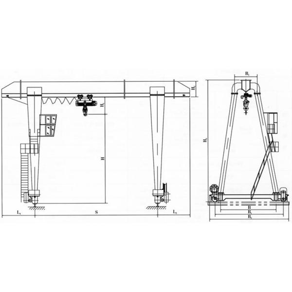5t ~ 20t Light Duty Q345 Steel Single Girder Gantry Crane Customized