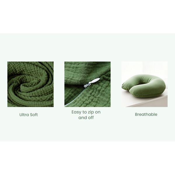 2 Pack Muslin Nursing Pillow Covers, Soft & Adorable Slipcovers with Zipper Closure, 100% Cotton Covers for Breastfeeding Pillows