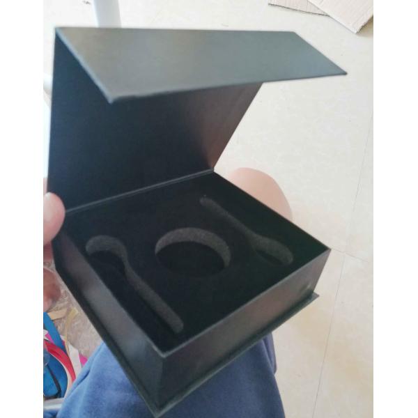 Small size Rigid paper gift box caviar box and design customized with sponge inner tray
