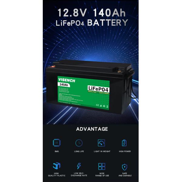 Visench Energy Storage 12V 140Ah RV Lithium Iron Phosphate Battery 12V Lifepo4 Battery