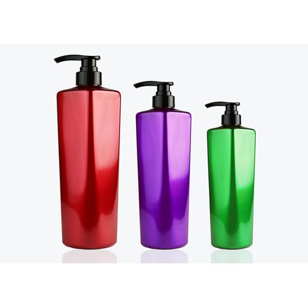 300ml - 750ml PET Empty Shampoo Bottle , Cosmetic Plastic Bottles With Black Lotion Pump