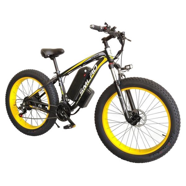 1KW Fat Tire Electric Mountain Bike Brushless Geared HYDR Fork