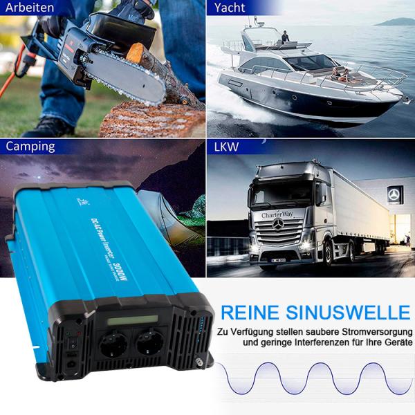 3000w Off Grid high frequency pure sine wave inverter 24v 230v 50hz