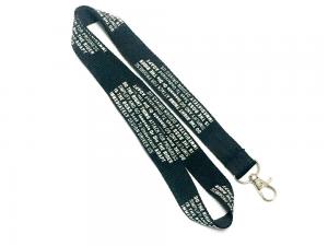 China Black Cool Custom Polyester Lanyards Heat Tranfer Printing For Office on sale