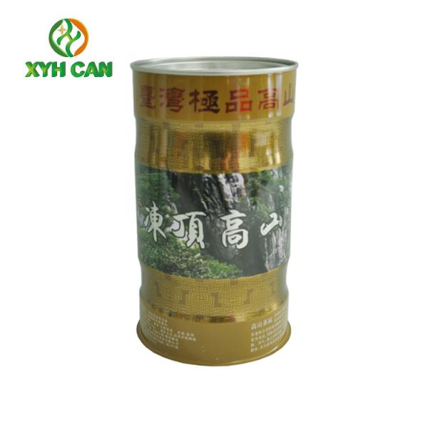 Tea Tin Can Embossing Glossy lamination Matting Printed Tin Canister For Green Tea Longjin