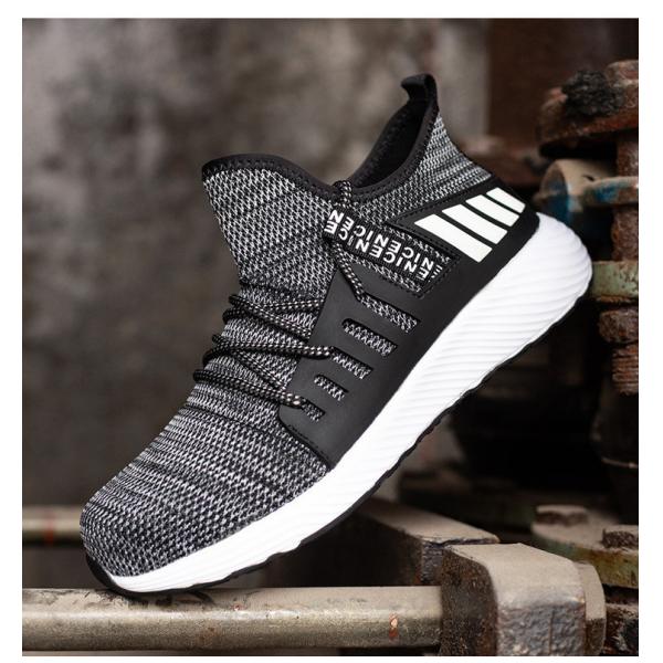 Breathable Flying Knit Work Shoes Comfortable Safety Shoes Kevlar Midsole Steel Toe EVA Sole