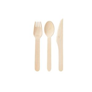 10000pcs/Carton 100% Birchwood 160mm 3g Compostable Cutlery Set