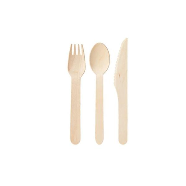 Quality 10000pcs/Carton 100% Birchwood 160mm 3g Compostable Cutlery Set for sale