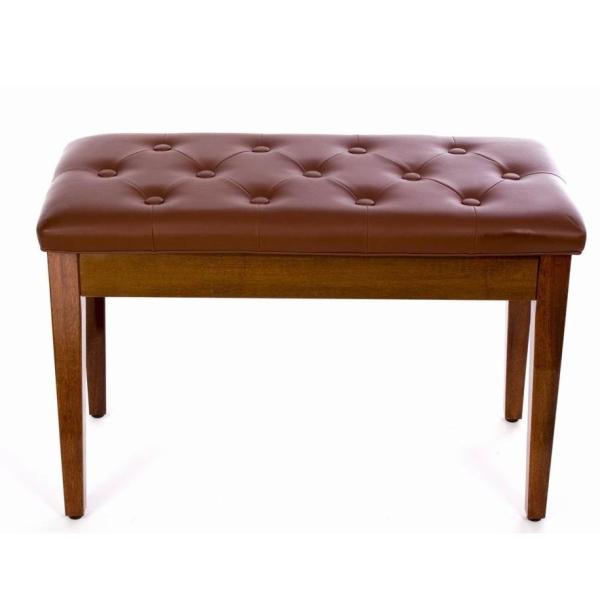 Hot sale solidwood Brown Double Piano stool with cheapest price button design