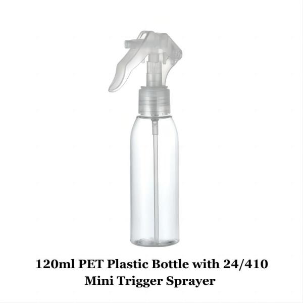 Design Plastic Bullet Shape 120ml 250ml PET Bottles with Trigger Sprayers and Lotion Pumps