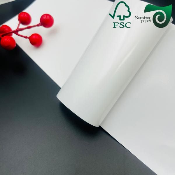 FSC Adhesive Sticker Paper 180um Smooth Waterproof PET Synthetic Paper For Banners
