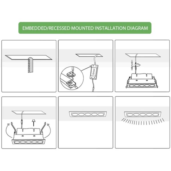 5w Embedded LED Recessed Downlight / Indoor Hotel Recessed Mounted Downlight