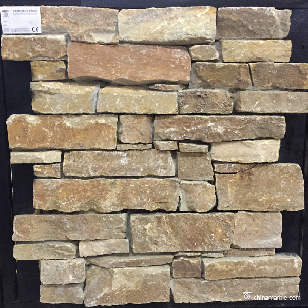 Gold Slate Meshed Backed Stone Natural Ledgestone For Wall Panel Veneer