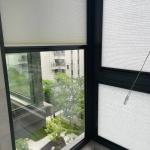 Cordless Bottom Honeycomb Window Shade Motorized Up And Down For Living Room