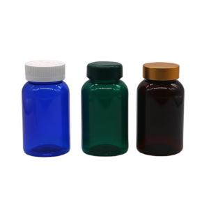 China Industrial 160ML PET Luxury Golden Cap Plastic Bottle for Fish Oil/Capsule/Pill/Honey wholesale
