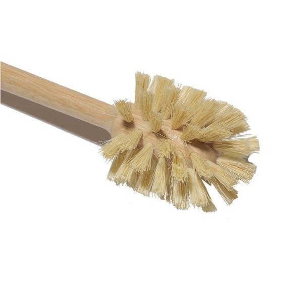 Natural Sisal Bristles Wood Bathroom Scrub Brush Bamboo Toilet Cleaning Brush