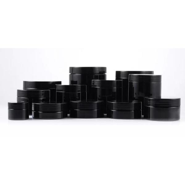 Empty PET Plastic 120ml Cosmetic Jar Black For Cream Packaging