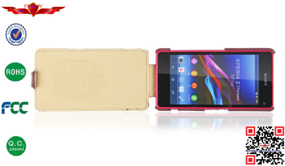 New Arrival 100% Qualify PU Flip Leatehr Cover Cases For Sony Xperia Z1 Mini Soft Durable