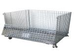 2 swivel Folding Wire Container , SGS Pallet Mesh Container