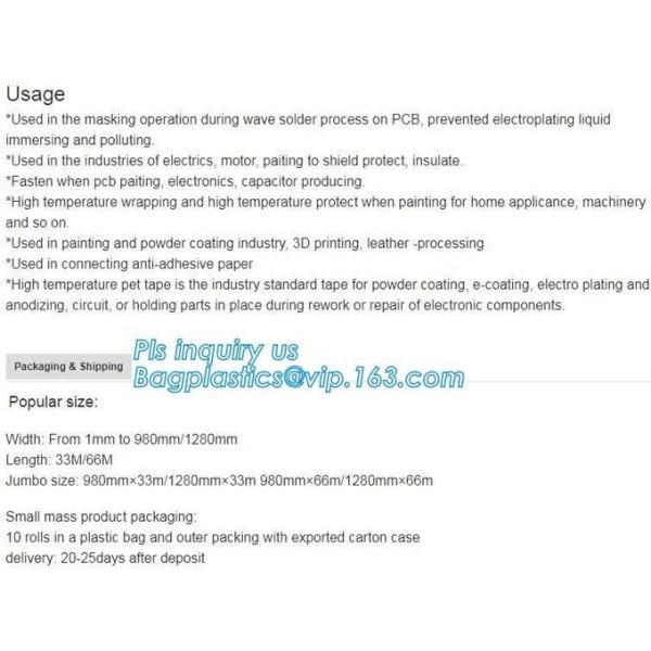 Pet Double Sided Adhesive Tape Red Mopp Film Has High Temperature Resistance