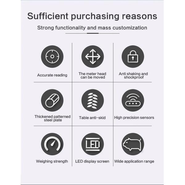 1t 2t 3t Digital Electronic Platform Weighing Floor Scale Weighbridge with Max Weight 1t/2t/3t and AC/DC Power Supply