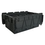 Clear Waterproof Logistic Storage Plastic Storage Box with Hinged Lid and