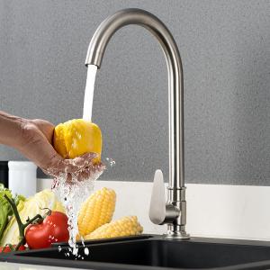 China Deck Mounted Kitchen Tap Cold Only Faucet Lever Handle 360 Degree Swivel wholesale