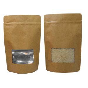 China Clear Stand Up Recyclable Brown Kraft Paper Bag wholesale